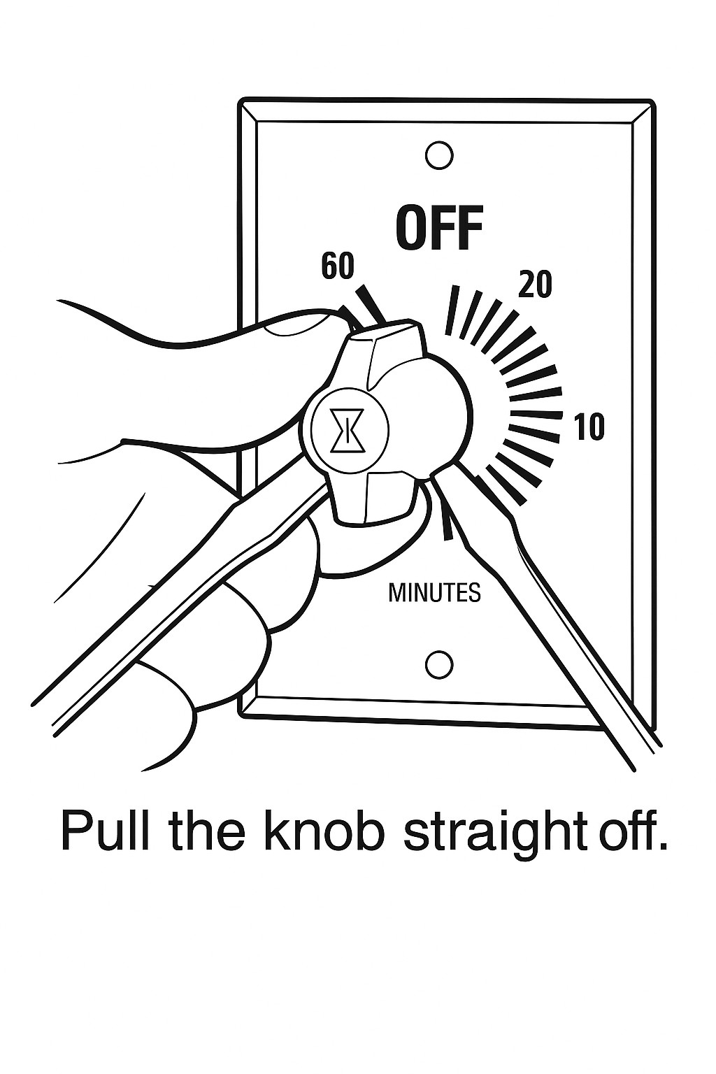 Timer knob removal illustration